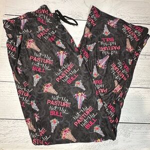 Not My Pasture - Colorful Bull Skull‎ Print Lounge Pants